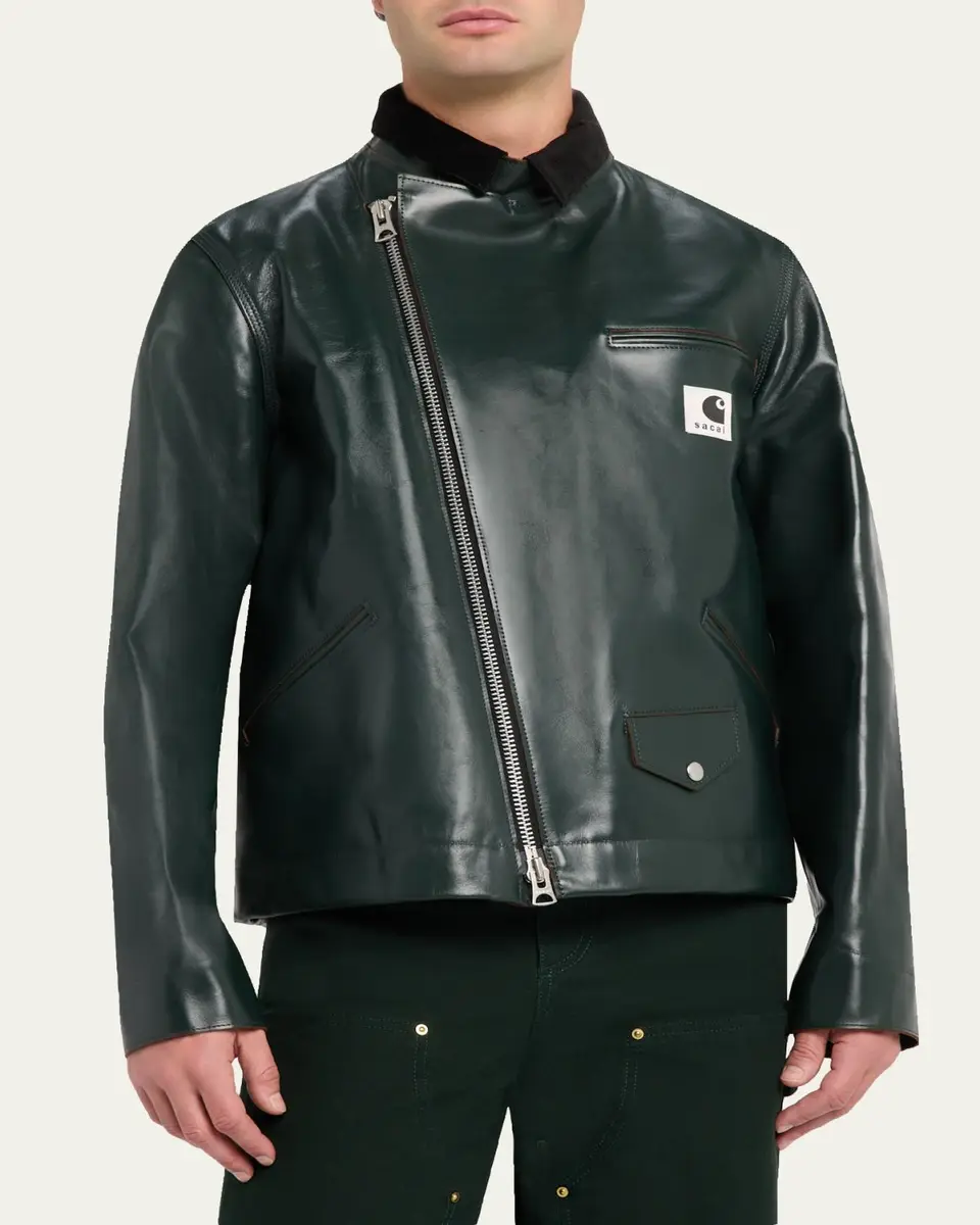 SACAI x CARHARTT WIP Men's Leather Moto Jacket | Thumbnail 8 SACAI x CARHARTT WIP Men's Leather Moto Jacket | Thumbnail 8