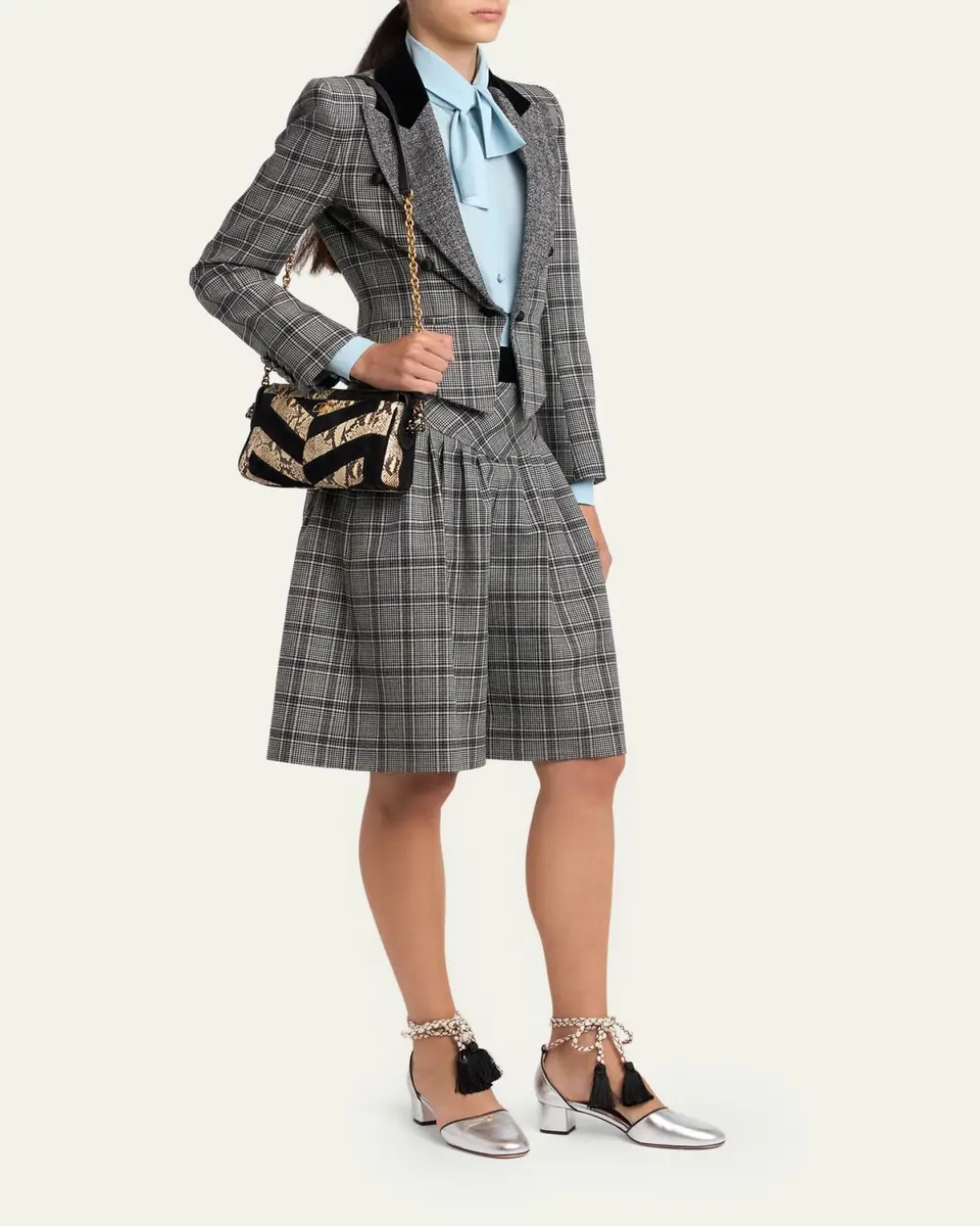Valentino Garavani Small Patchwork Suede & Python Shoulder Bag | Thumbnail 5 Valentino Garavani Small Patchwork Suede & Python Shoulder Bag | Thumbnail 5