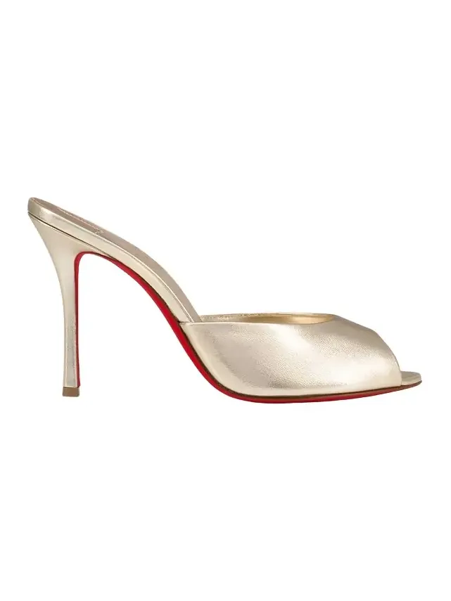 100mm Me Dolly Metallic Slide Sandals 100mm Me Dolly Metallic Slide Sandals