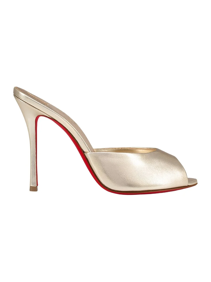 Christian Louboutin 100mm Me Dolly Metallic Slide Sandals
