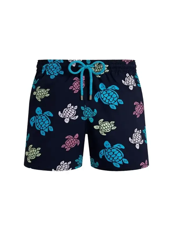Men's Multicolor Turtle Swim Trunks