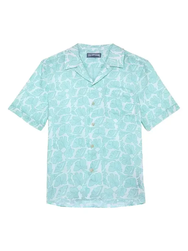 Men's Seashells Linen Short-Sleeve Shirt