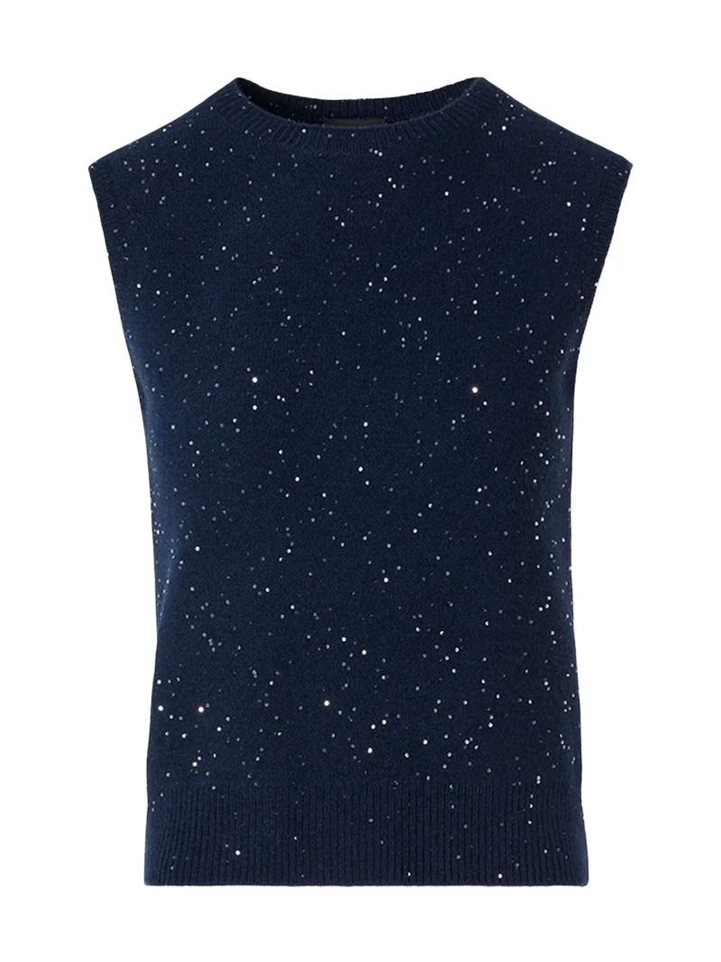 Sequined Wool-Cashmere Sleeveless Sweater Sequined Wool-Cashmere Sleeveless Sweater