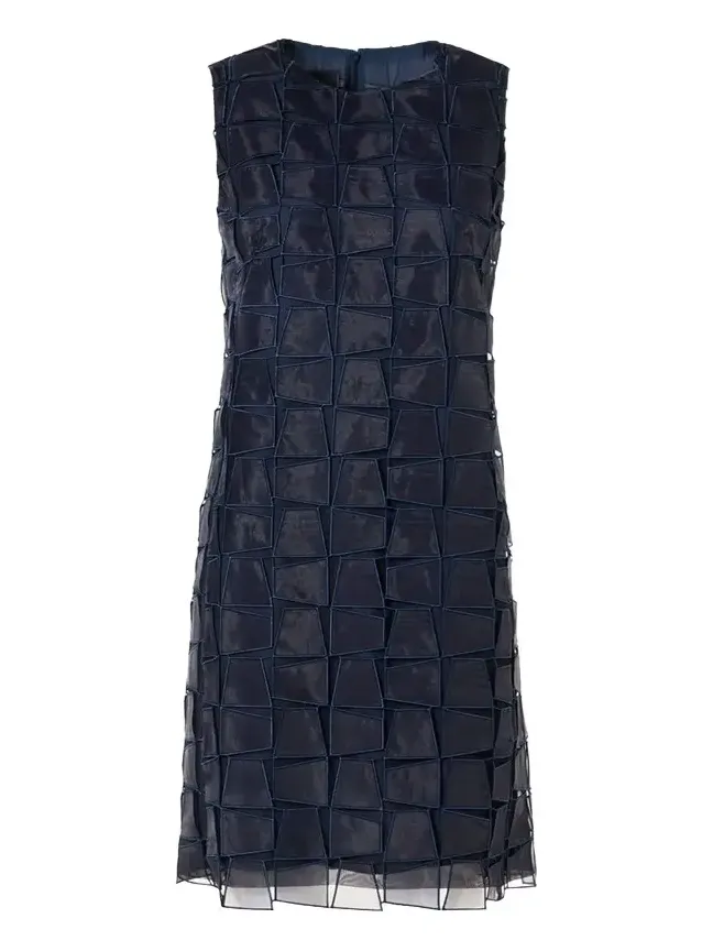 Organza Trapezoid Embroidered Sheath Dress
