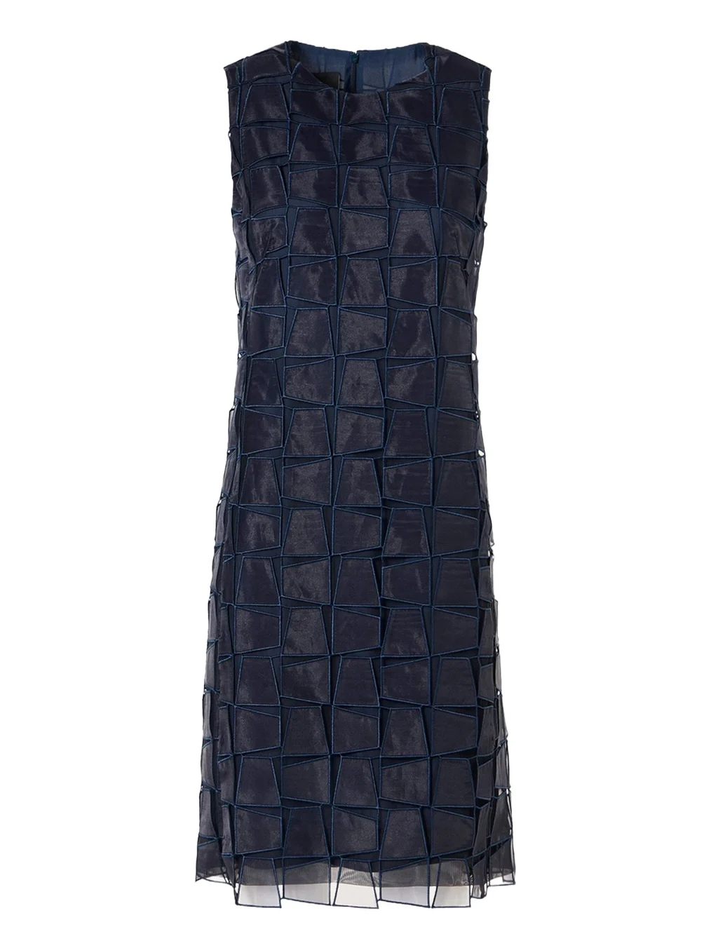 Akris Organza Trapezoid Embroidered Sheath Dress