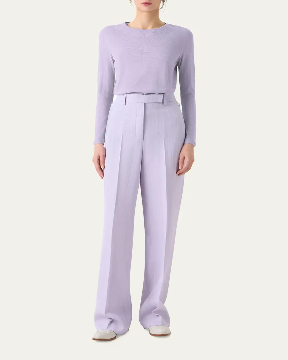 Akris Cashmere-Silk Fine Gauge Knit Sweater | Thumbnail 2