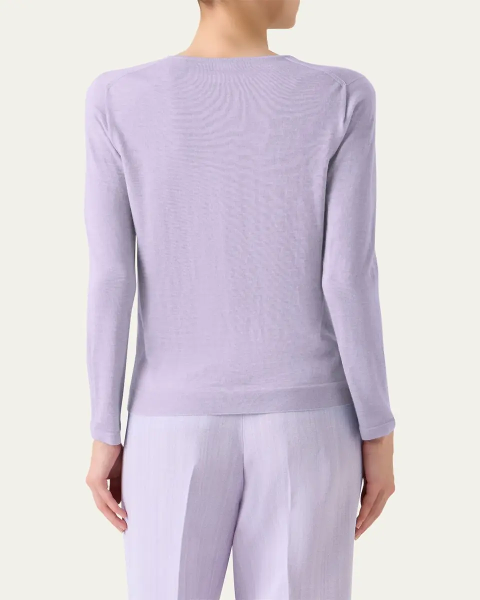 Akris Cashmere-Silk Fine Gauge Knit Sweater | Thumbnail 3