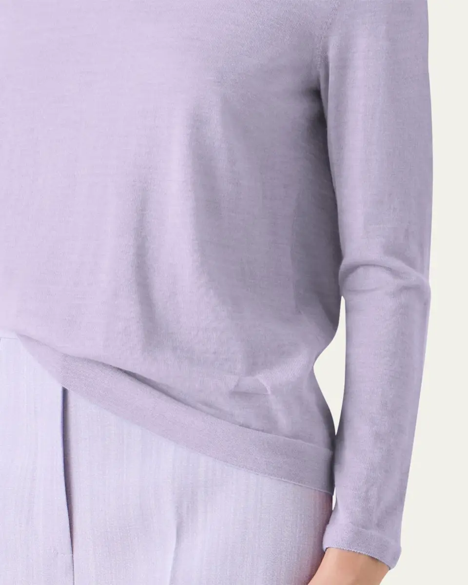 Akris Cashmere-Silk Fine Gauge Knit Sweater | Thumbnail 5