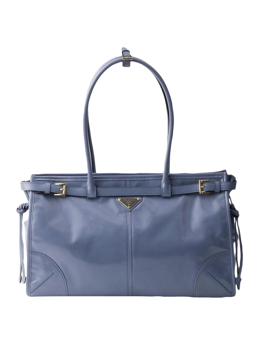 Large Buckle Leather Shoulder Bag