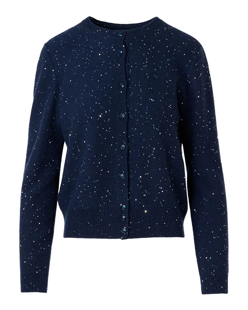 Akris Sequined Wool-Cashmere Knit Cardigan | Image 1 Akris Sequined Wool-Cashmere Knit Cardigan | Image 1