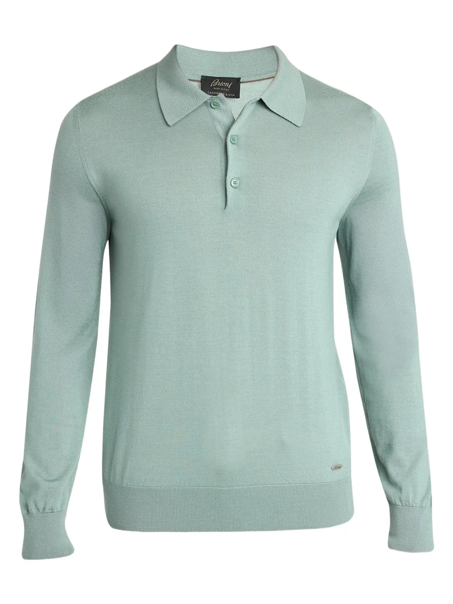 Men's Cashmere-Silk Polo Sweater Men's Cashmere-Silk Polo Sweater