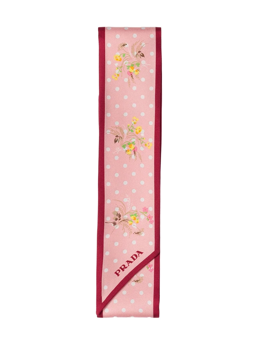 Garden Dots Silk Twill Skinny Scarf