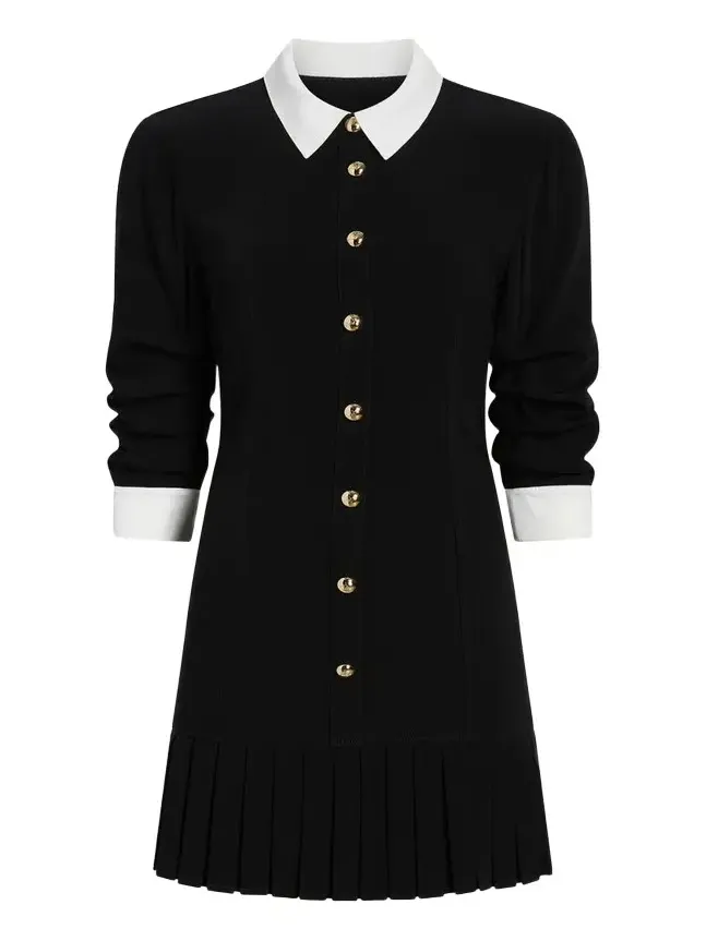 Luca Drapey Crepe Mini Shirtdress Luca Drapey Crepe Mini Shirtdress