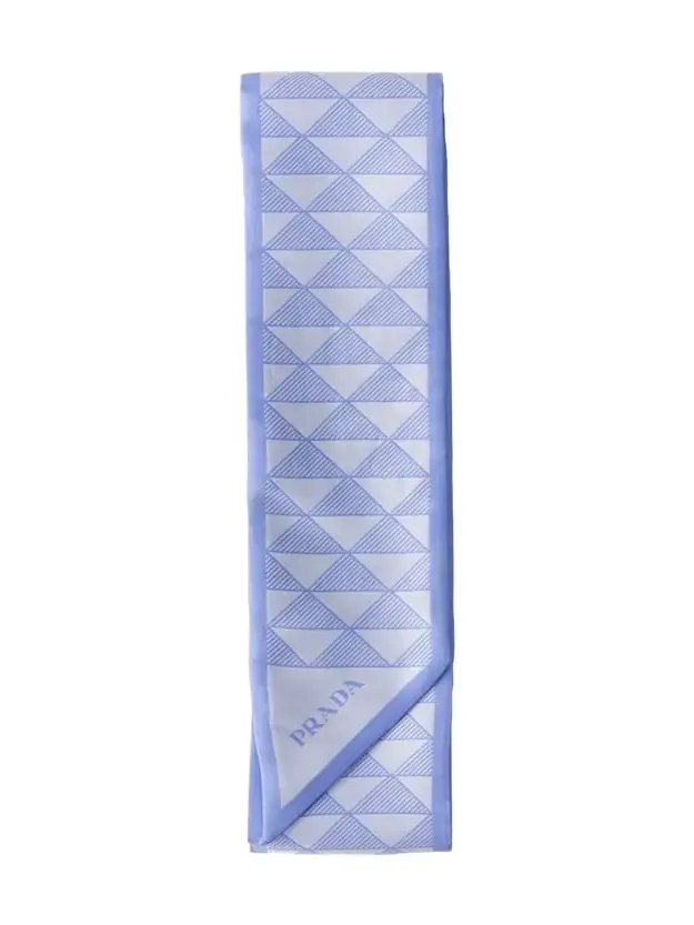 Triangle-Print Silk Twill Skinny Scarf