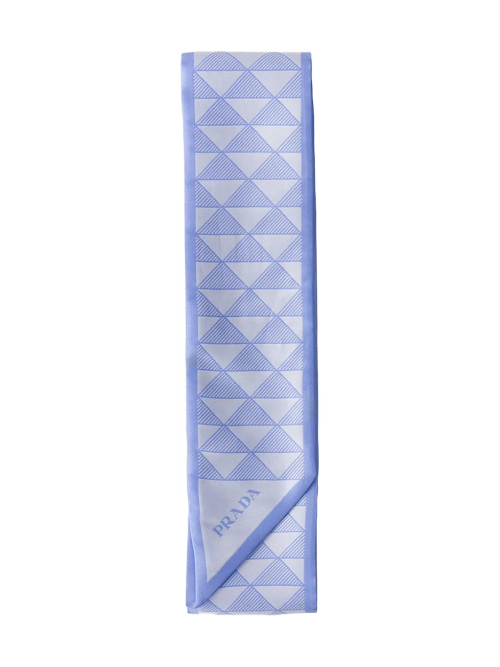 Prada Triangle-Print Silk Twill Skinny Scarf