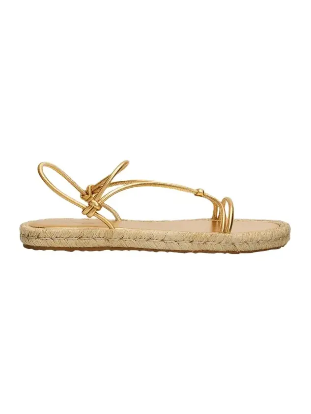 Metallic Nappa Leather Espadrille Sandals Metallic Nappa Leather Espadrille Sandals