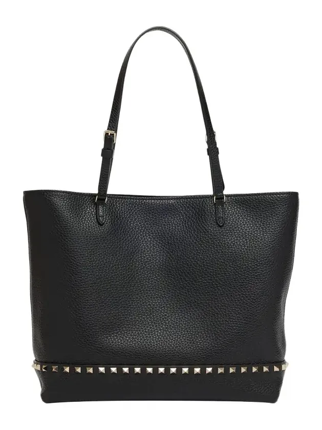 Medium Rockstud Grain Leather Tote Bag Medium Rockstud Grain Leather Tote Bag