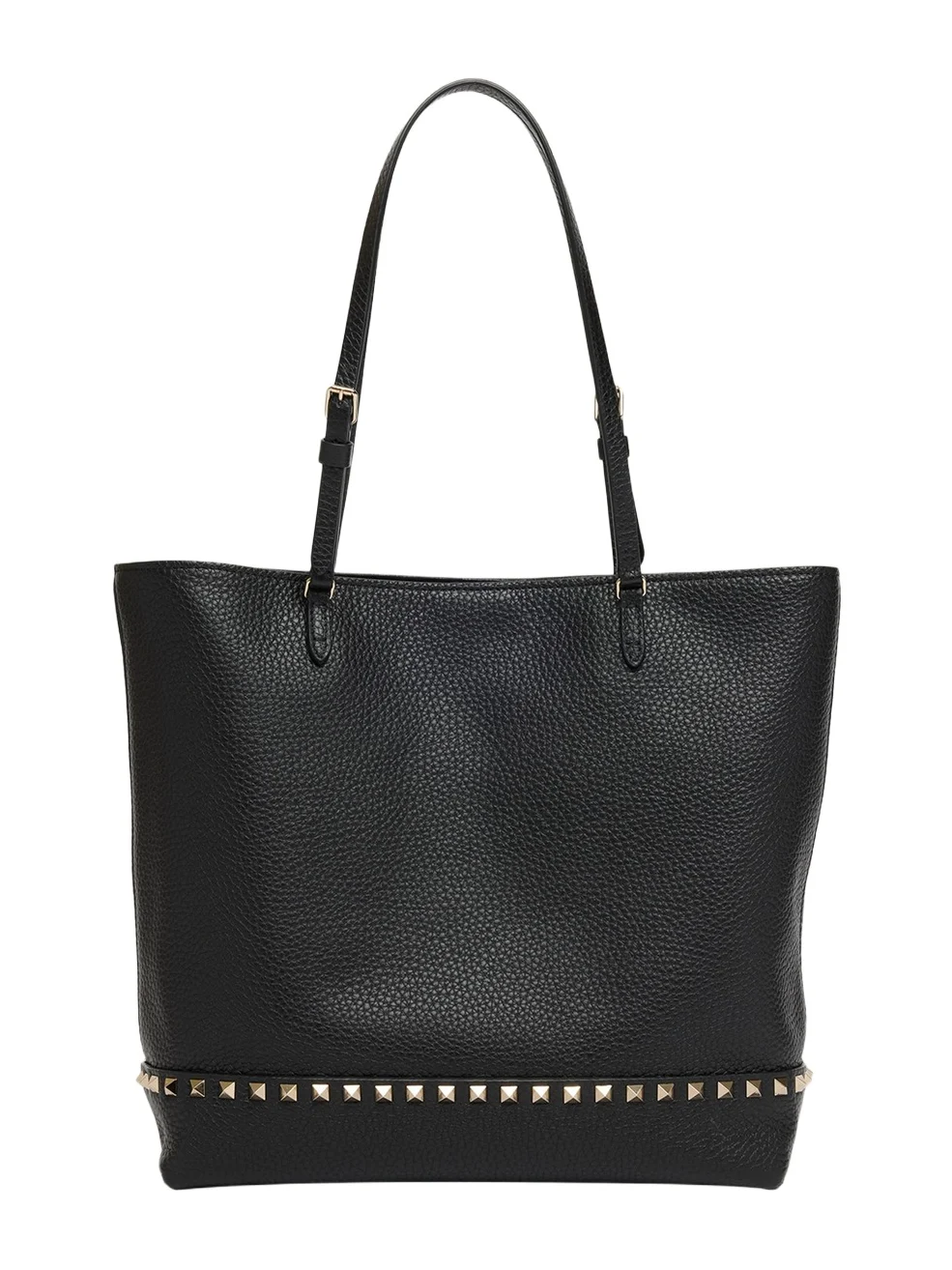 Medium Rockstud Grain Leather Tote Bag