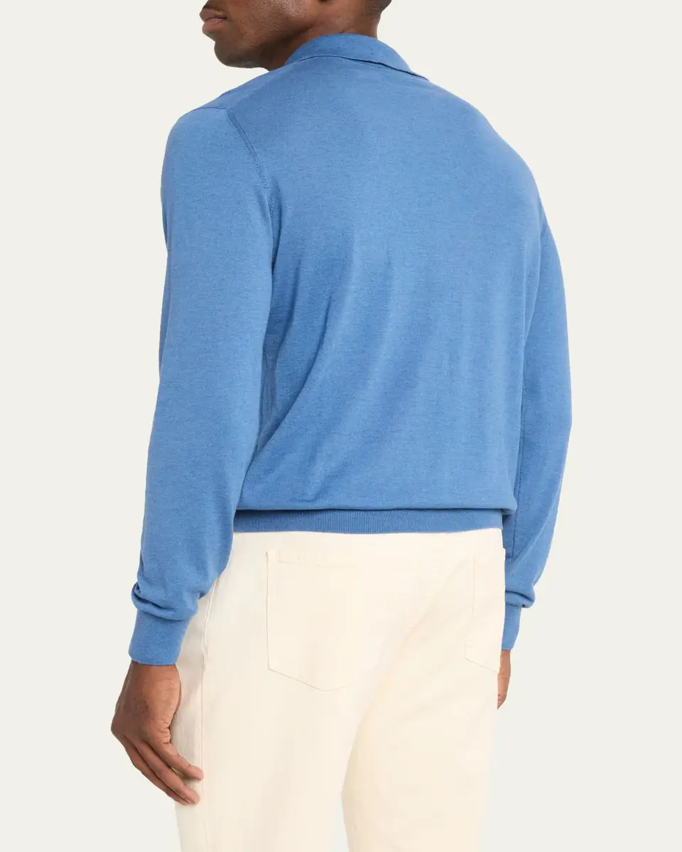 Fioroni Men's Cotton-Cashmere Polo Shirt | Thumbnail 3