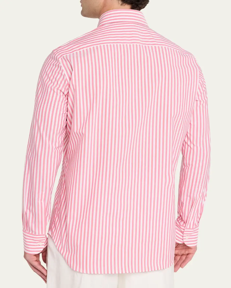 Bergdorf Goodman Men's Striped Cotton Button-Down Shirt | Thumbnail 3 Bergdorf Goodman Men's Striped Cotton Button-Down Shirt | Thumbnail 3