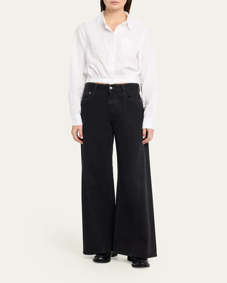 R13 Cropped Long-Sleeve Boxy Shirt | Thumbnail 2 R13 Cropped Long-Sleeve Boxy Shirt | Thumbnail 2