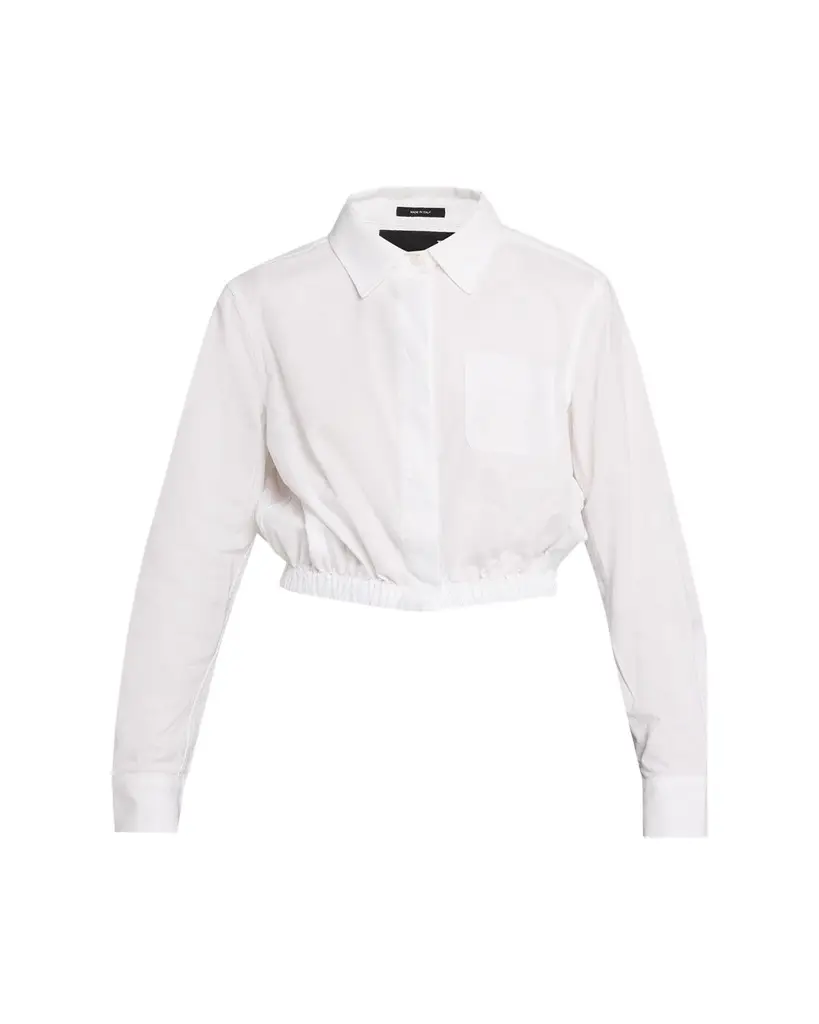 R13 Cropped Long-Sleeve Boxy Shirt | Image 1 R13 Cropped Long-Sleeve Boxy Shirt | Image 1
