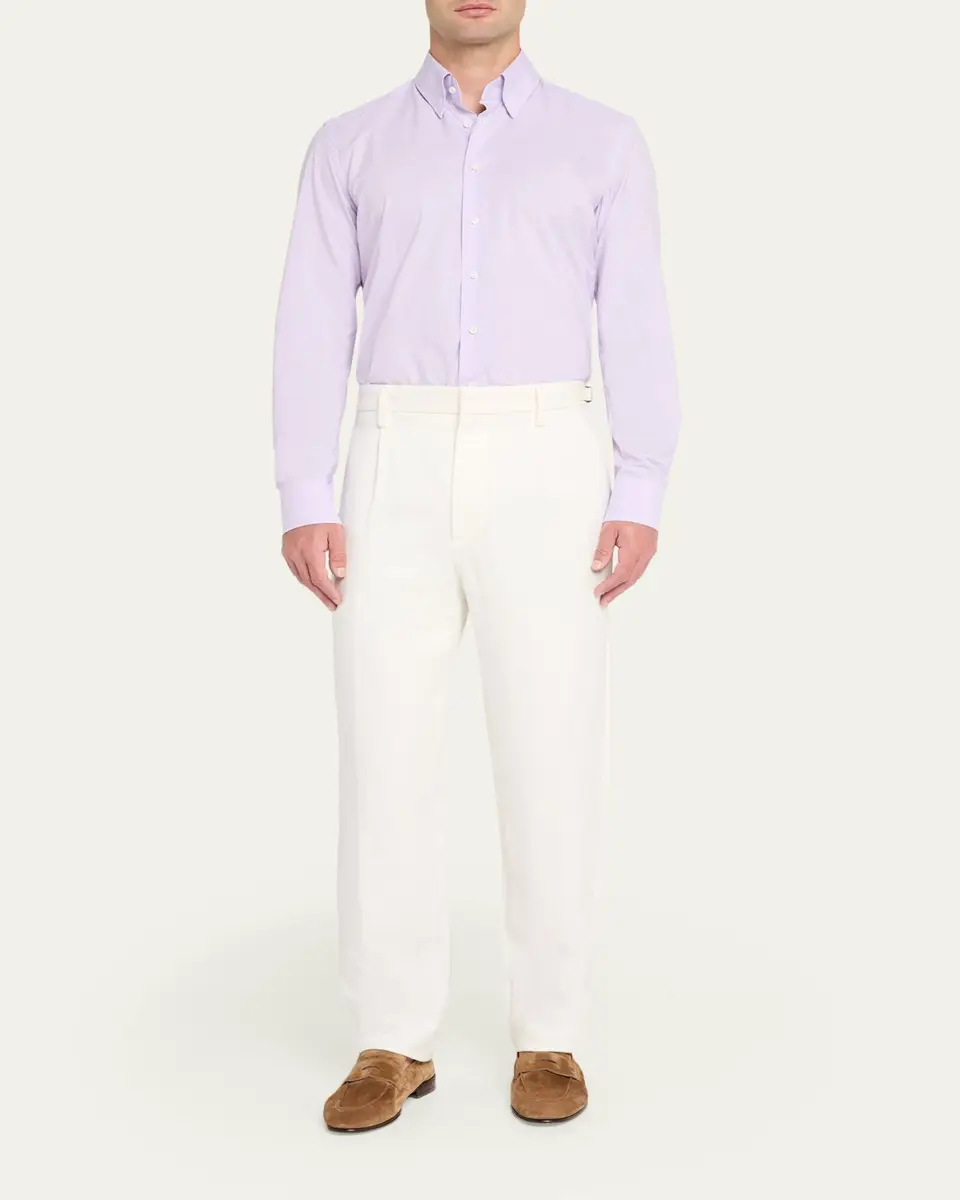 Bergdorf Goodman Men's Micro Check Cotton Shirt | Thumbnail 2 Bergdorf Goodman Men's Micro Check Cotton Shirt | Thumbnail 2