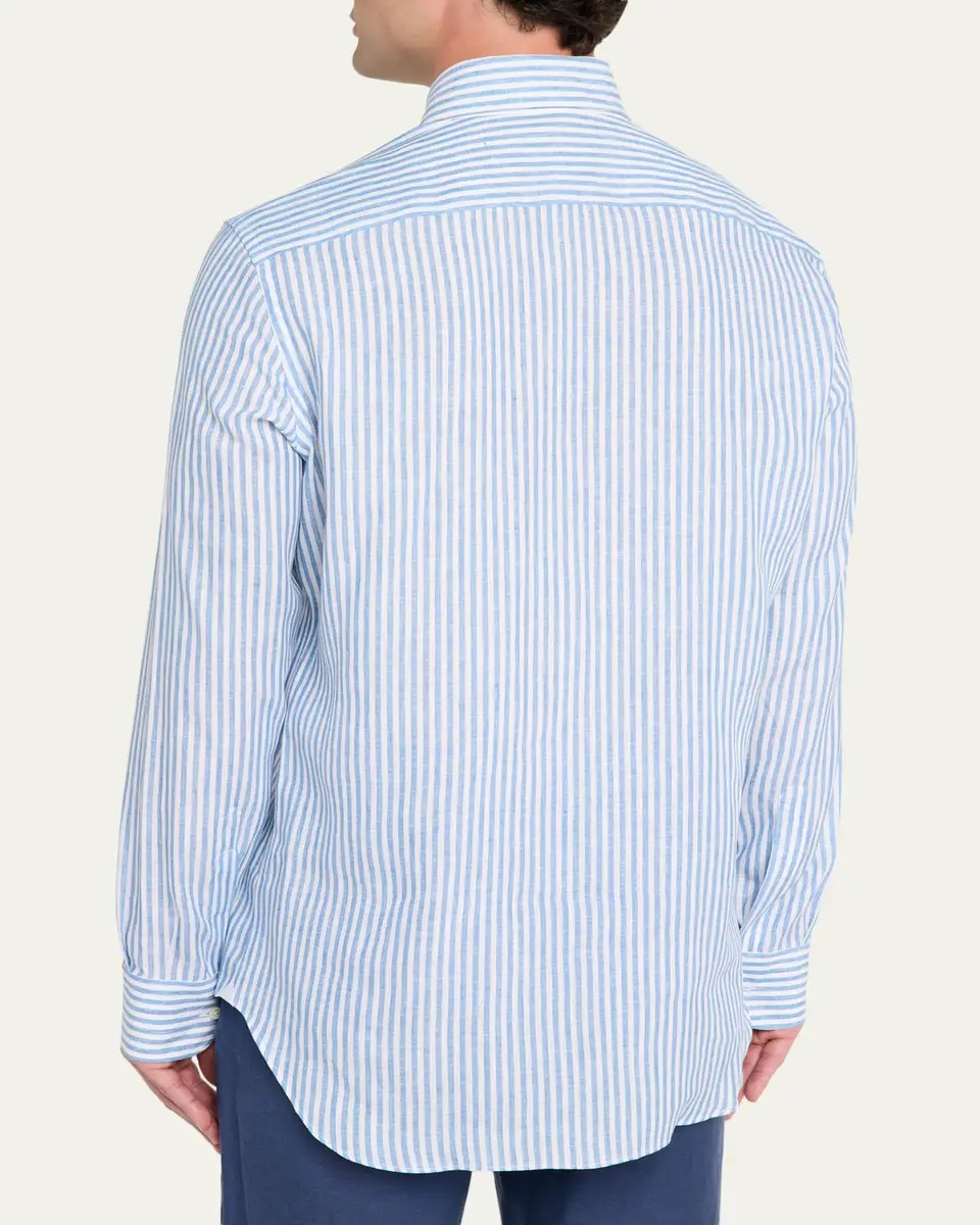Bergdorf Goodman Men's Striped Cotton Button-Down Shirt | Thumbnail 3