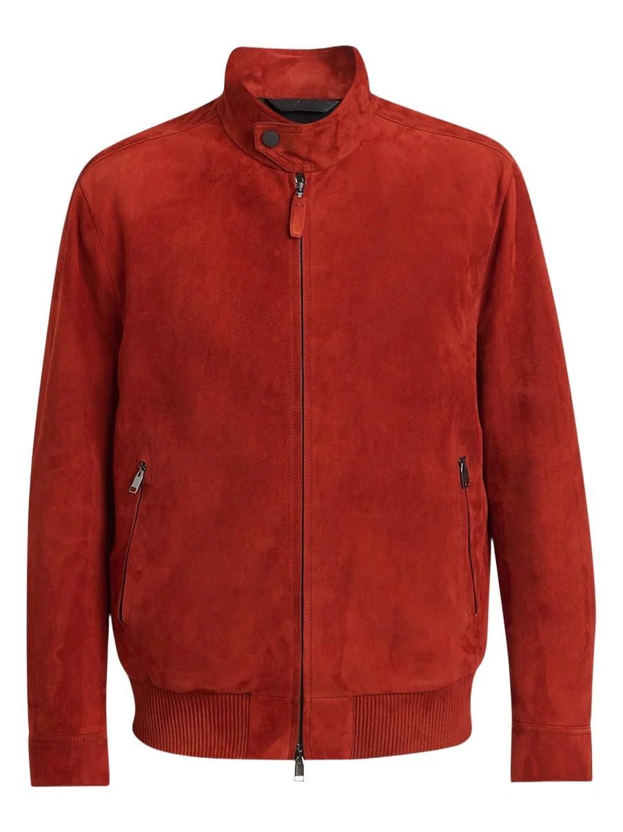 Men's Leather Stand-Collar Blouson