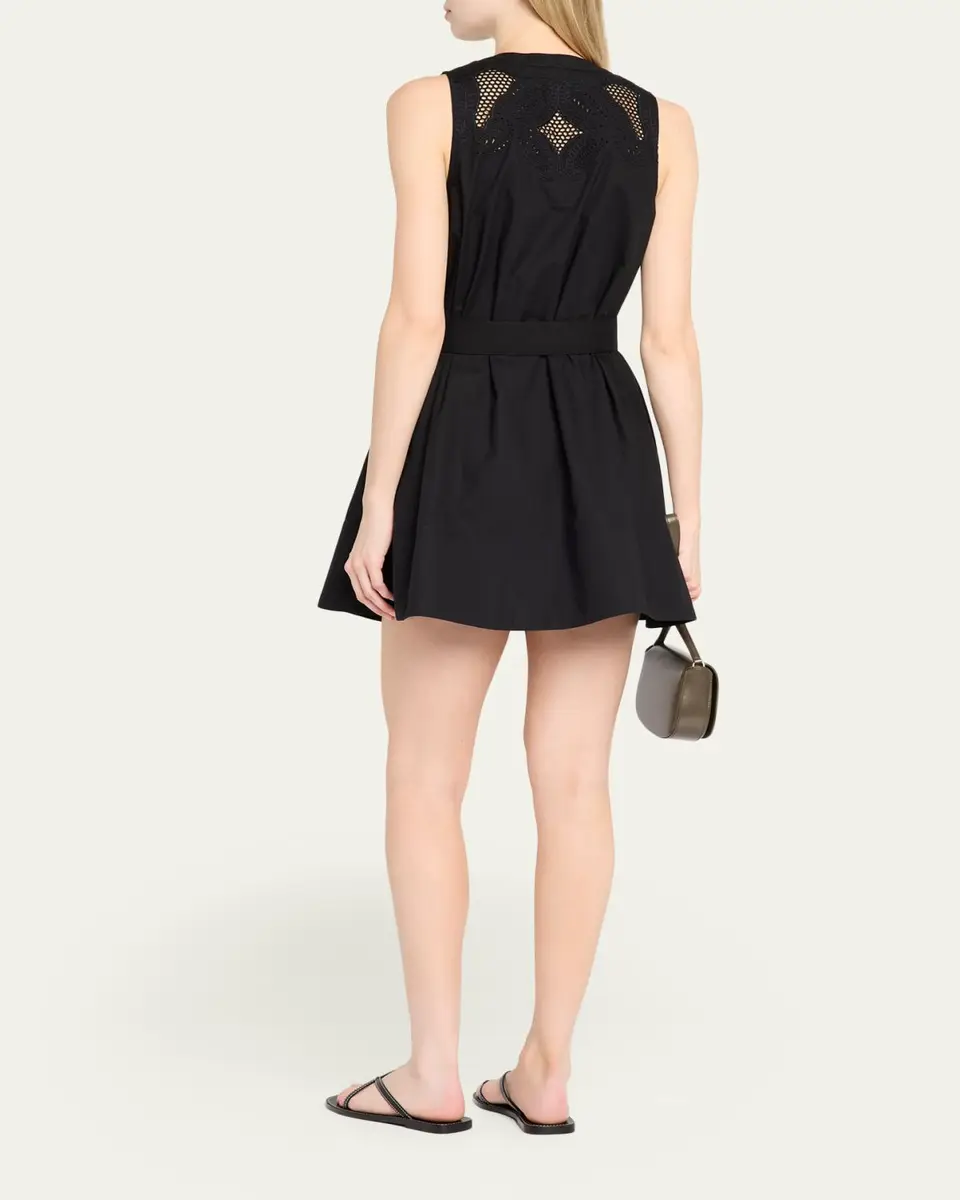 Veronica Beard Haleem Eyelet Poplin Mini Dress | Thumbnail 3