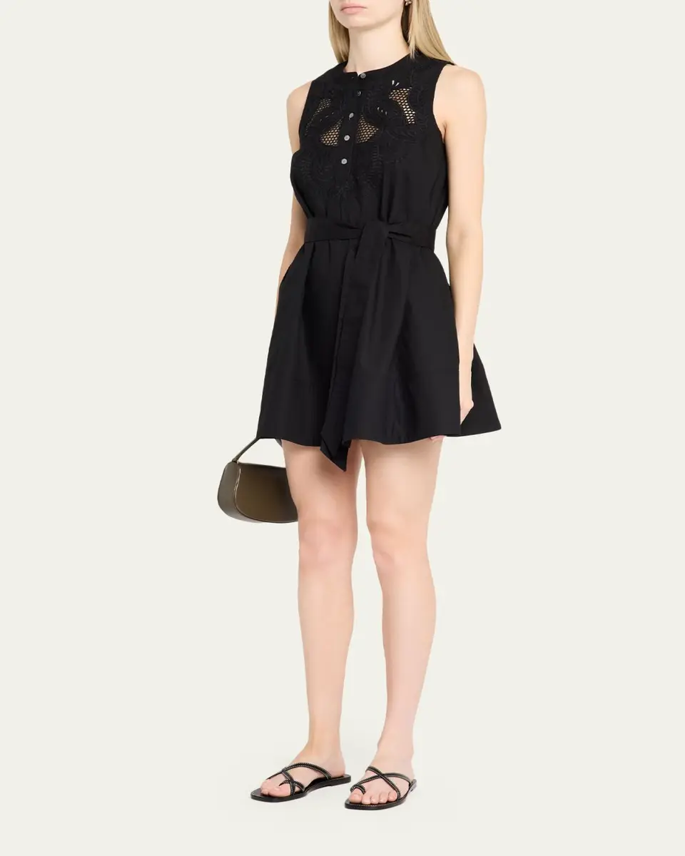 Veronica Beard Haleem Eyelet Poplin Mini Dress | Thumbnail 4