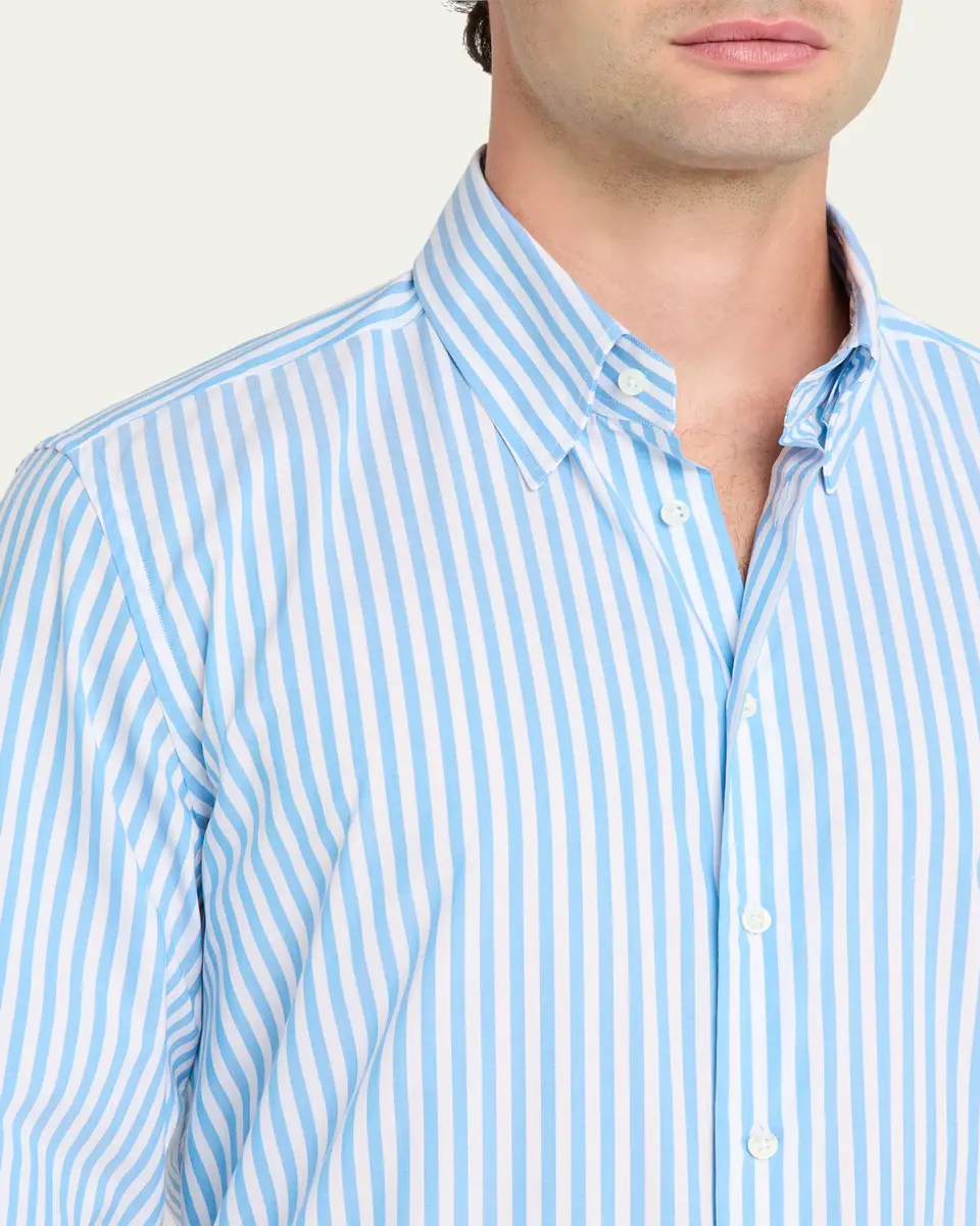 Bergdorf Goodman Men's Striped Cotton Button-Down Shirt | Thumbnail 5