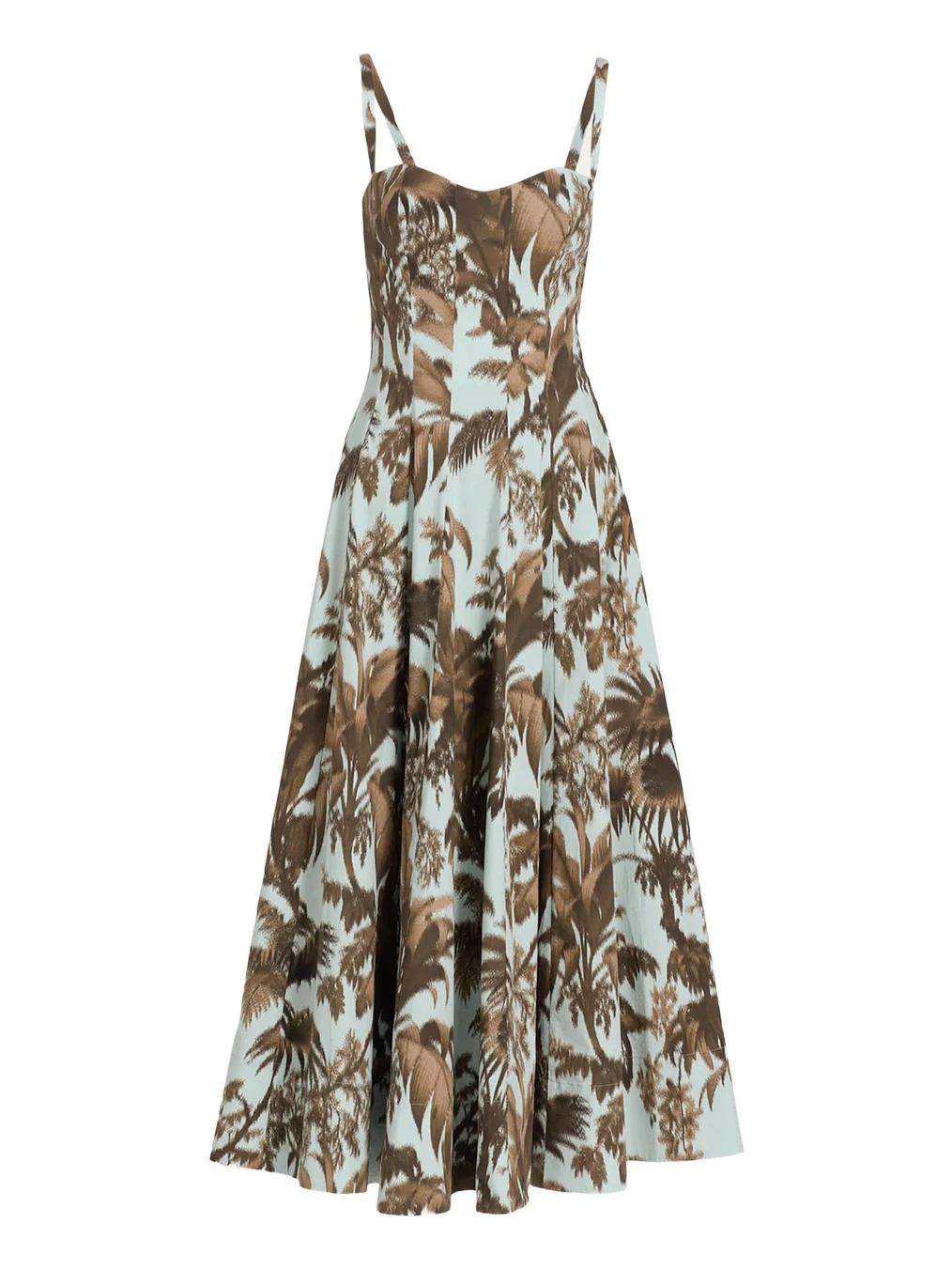 Sleeveless Chine Hibiscus Cotton Poplin Midi Dress Sleeveless Chine Hibiscus Cotton Poplin Midi Dress