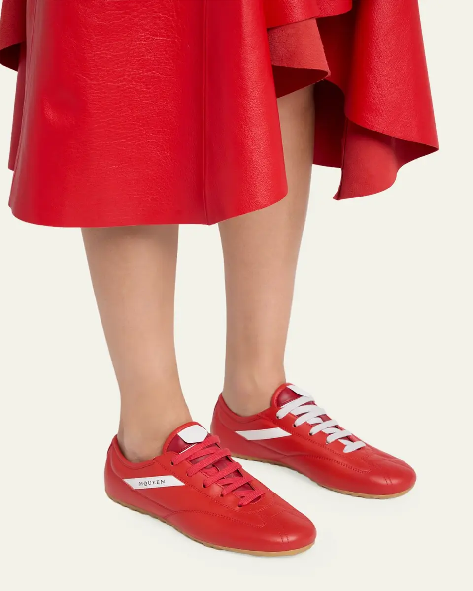 Alexander McQueen Box Leather Low-Top Sneakers | Thumbnail 4 Alexander McQueen Box Leather Low-Top Sneakers | Thumbnail 4