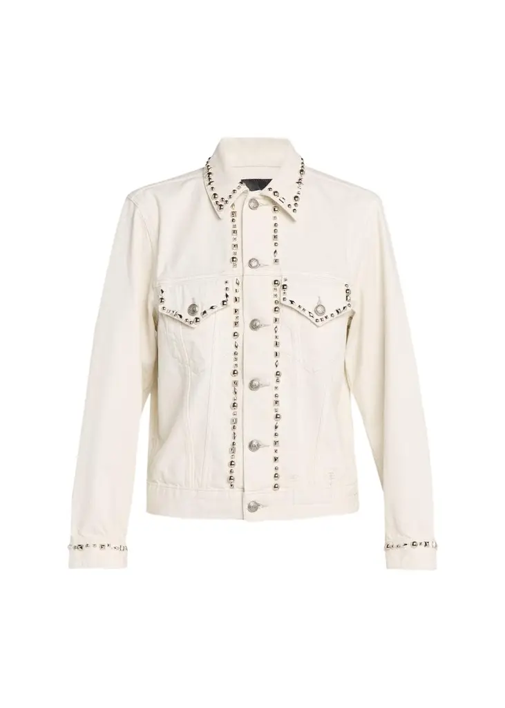 R13 Shrunken Studdded Denim Jacket