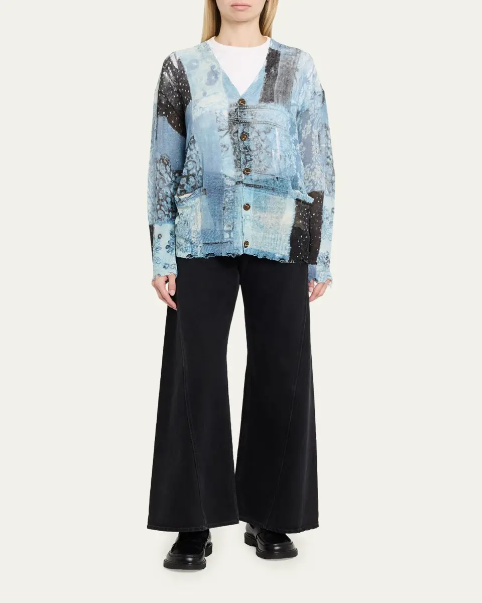 R13 Printed Boyfriend Cardigan | Thumbnail 2 R13 Printed Boyfriend Cardigan | Thumbnail 2