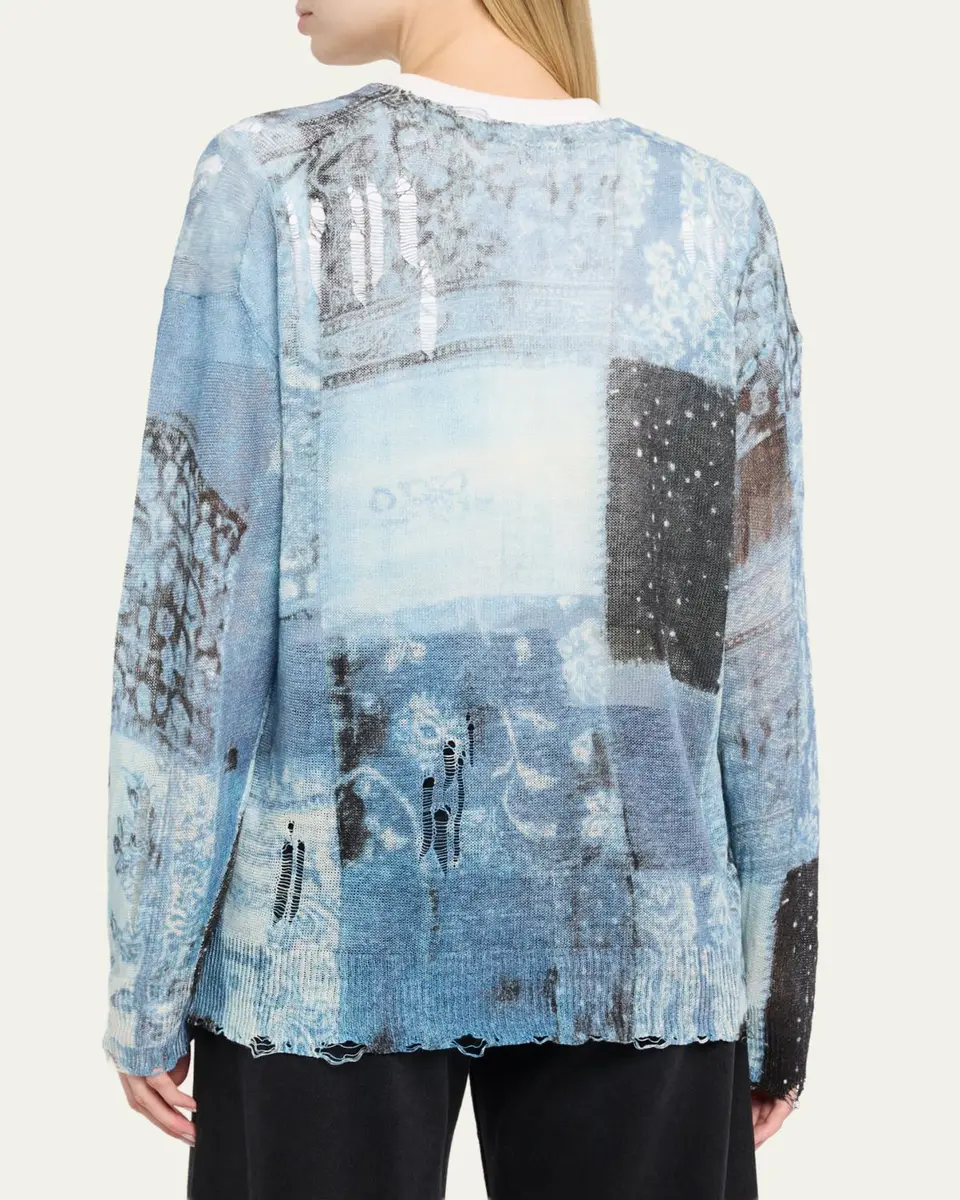 R13 Printed Boyfriend Cardigan | Thumbnail 3 R13 Printed Boyfriend Cardigan | Thumbnail 3