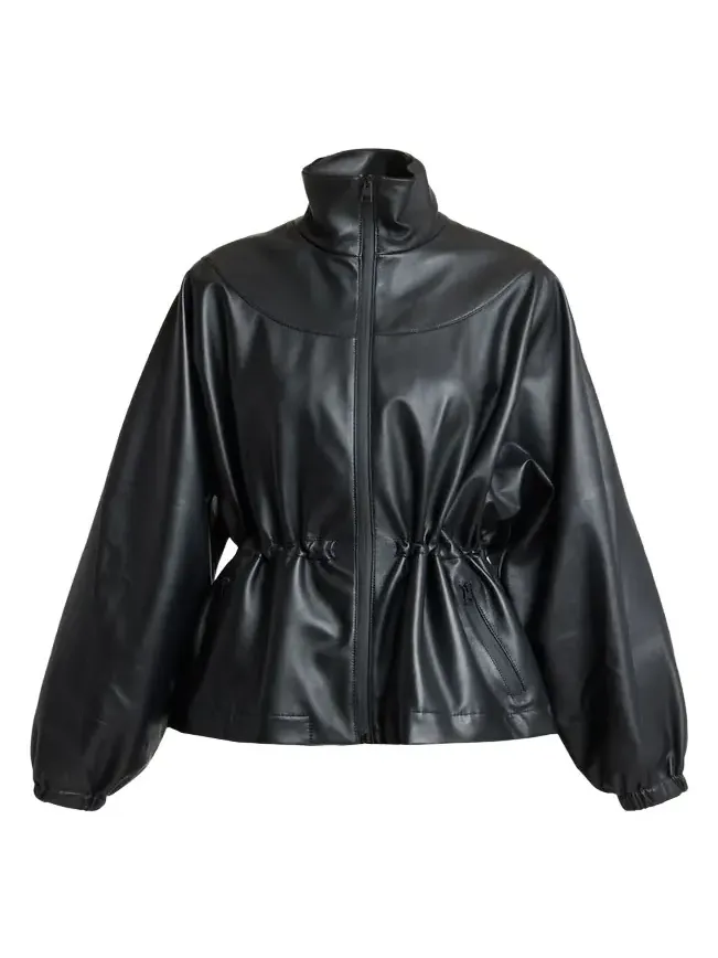 Leather Drawstring Tracksuit Jacket Leather Drawstring Tracksuit Jacket