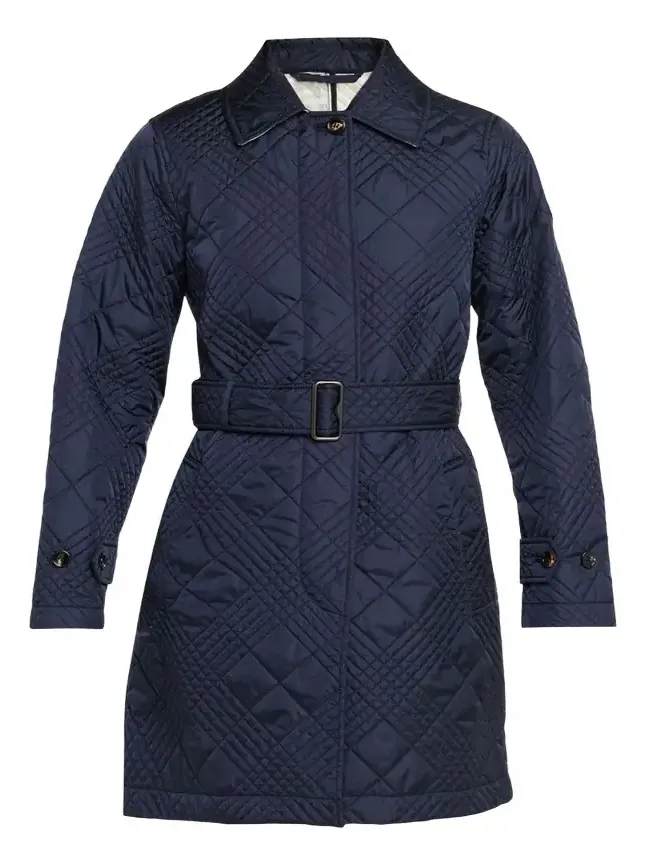 Darliston Check Quilted Coat With Belt Darliston Check Quilted Coat With Belt