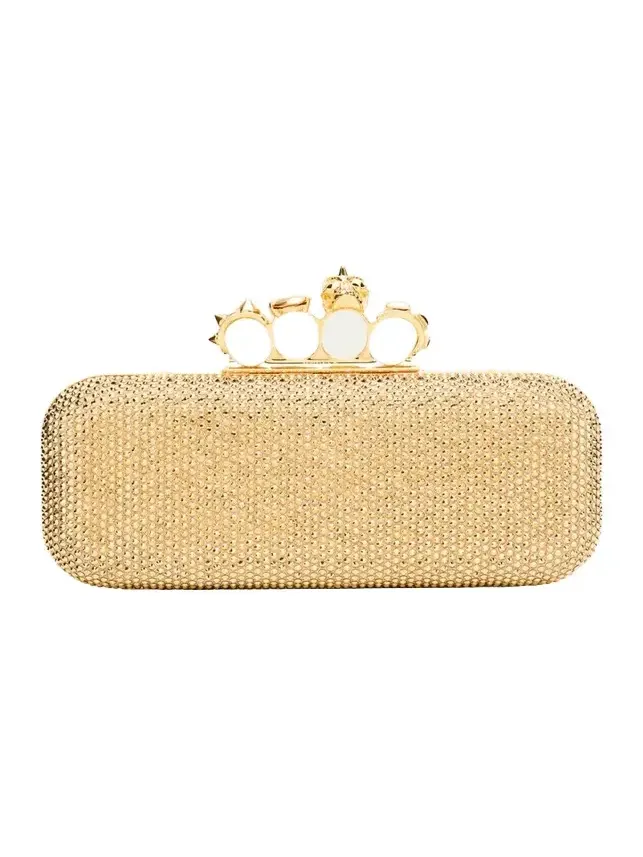 Crystal Leather Long Knuckle Clutch Bag Crystal Leather Long Knuckle Clutch Bag