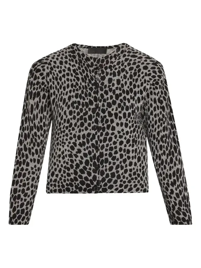 Keelah Cashmere Leopard-Spot Cardigan