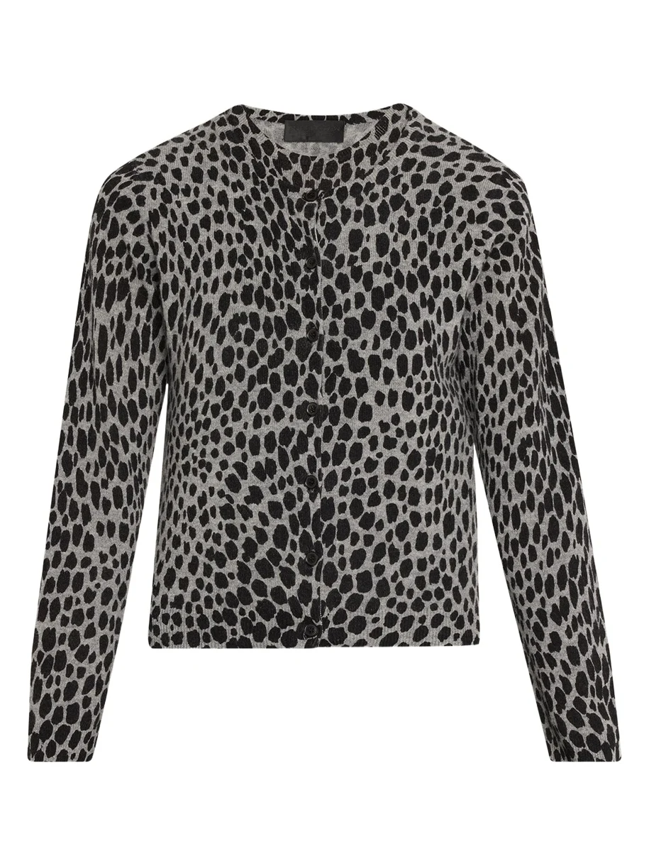 Keelah Cashmere Leopard-Spot Cardigan
