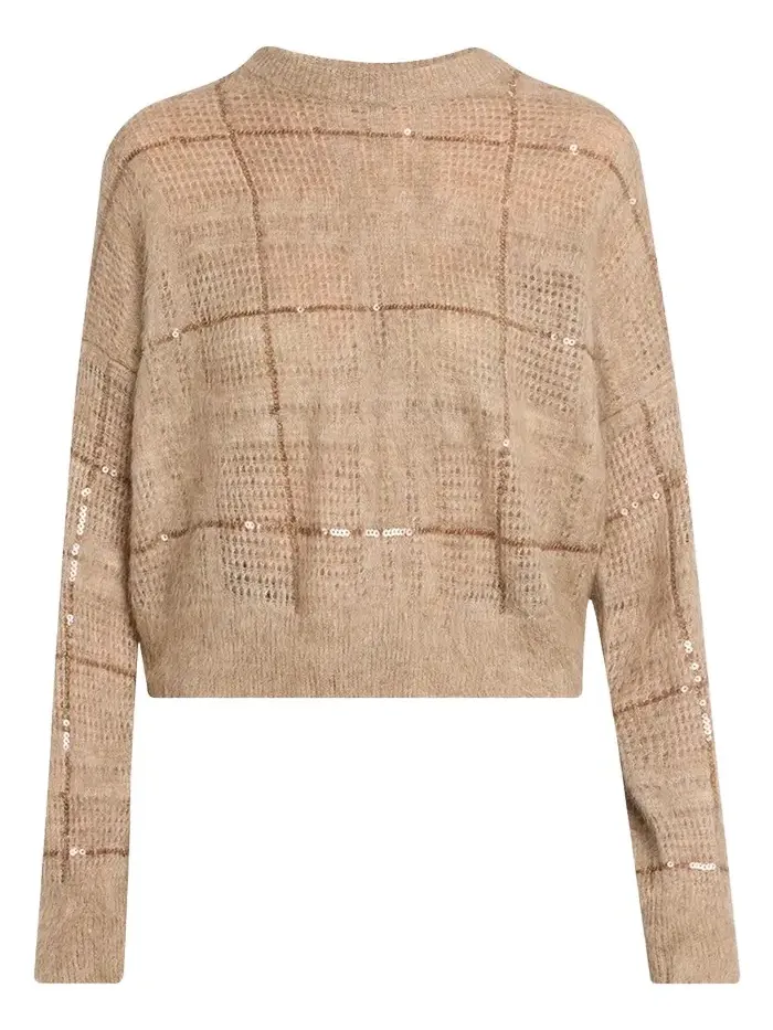 Paillette Check Mohair Crewneck Sweater Paillette Check Mohair Crewneck Sweater