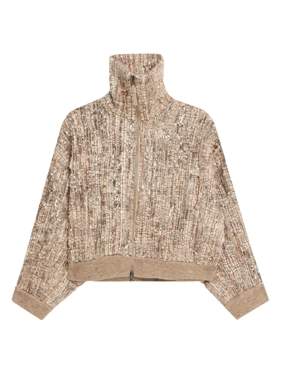 Brunello Cucinelli Sequined Mohair Cardigan