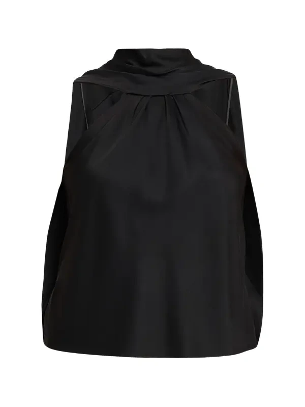 Bella Sleeveless Satin Cape Top Bella Sleeveless Satin Cape Top