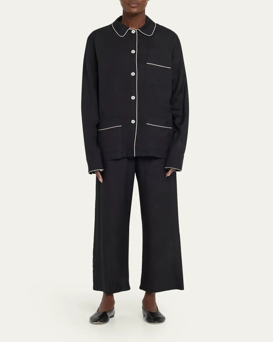 TOTEME Piped Silk Pj Pants | Thumbnail 2 TOTEME Piped Silk Pj Pants | Thumbnail 2