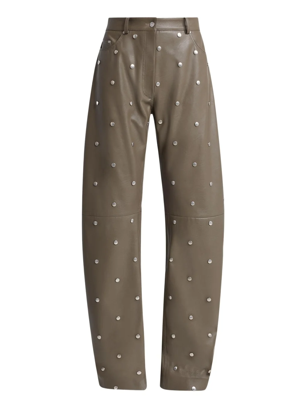 Alter Mat Faux-Leather Studded Barrel-Leg Pants Alter Mat Faux-Leather Studded Barrel-Leg Pants