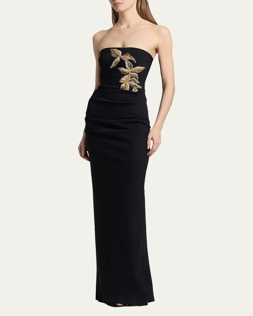 Chiara Boni La Petite Robe Nitra Strapless Bead Applique Column Gown | Thumbnail 4 Chiara Boni La Petite Robe Nitra Strapless Bead Applique Column Gown | Thumbnail 4