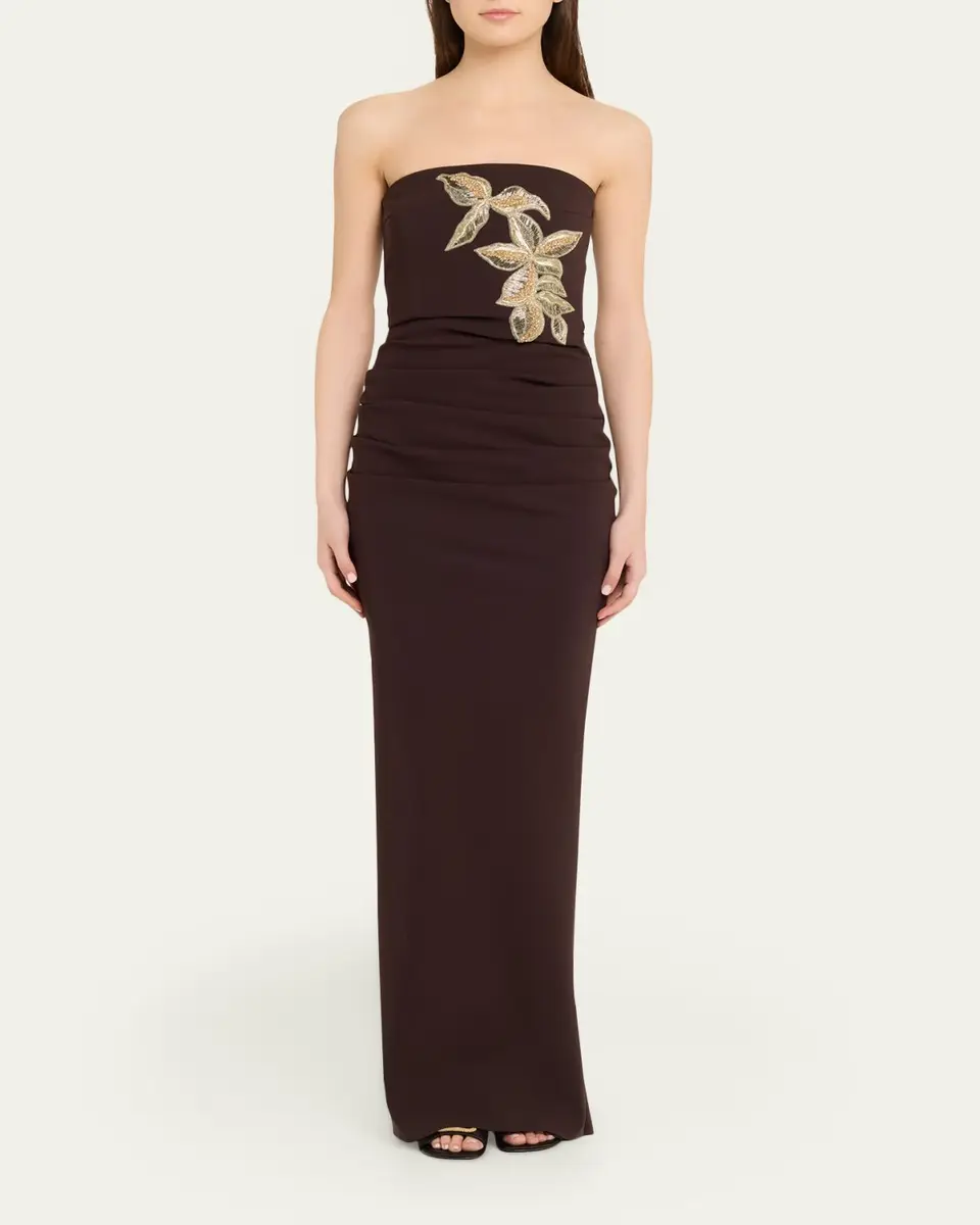 Chiara Boni La Petite Robe Nitra Strapless Bead Applique Column Gown | Thumbnail 6 Chiara Boni La Petite Robe Nitra Strapless Bead Applique Column Gown | Thumbnail 6