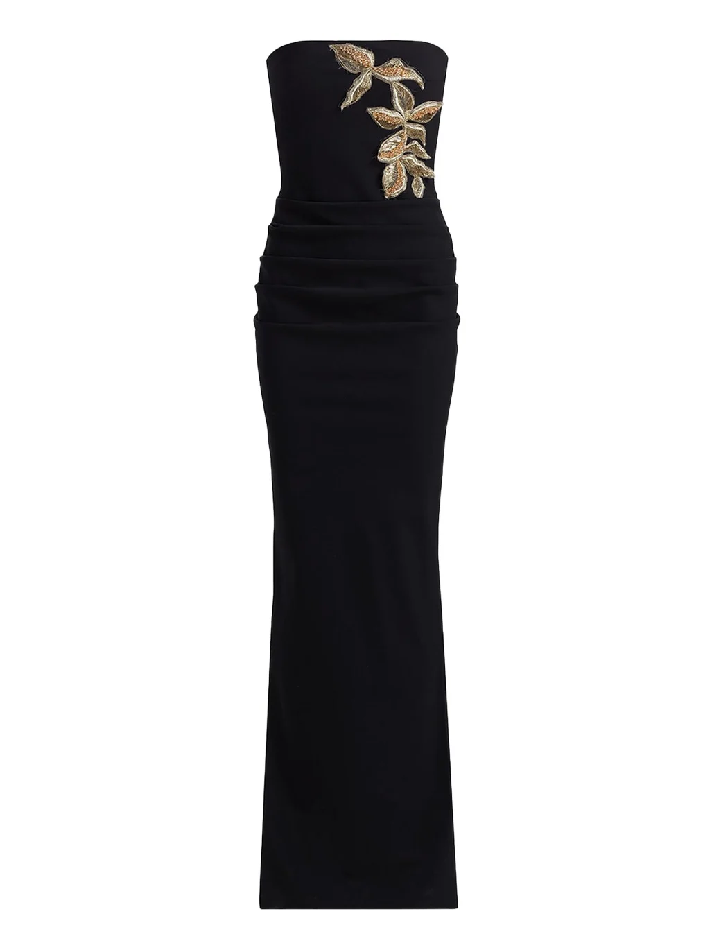 Nitra Strapless Bead Applique Column Gown Nitra Strapless Bead Applique Column Gown